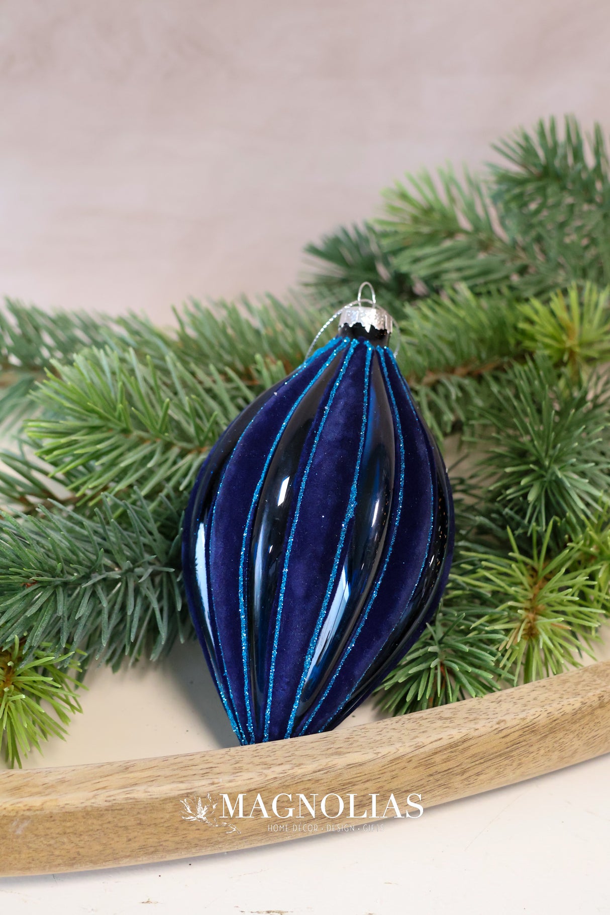 Velvet Sky Blue Glass Ornament - 3 Styles