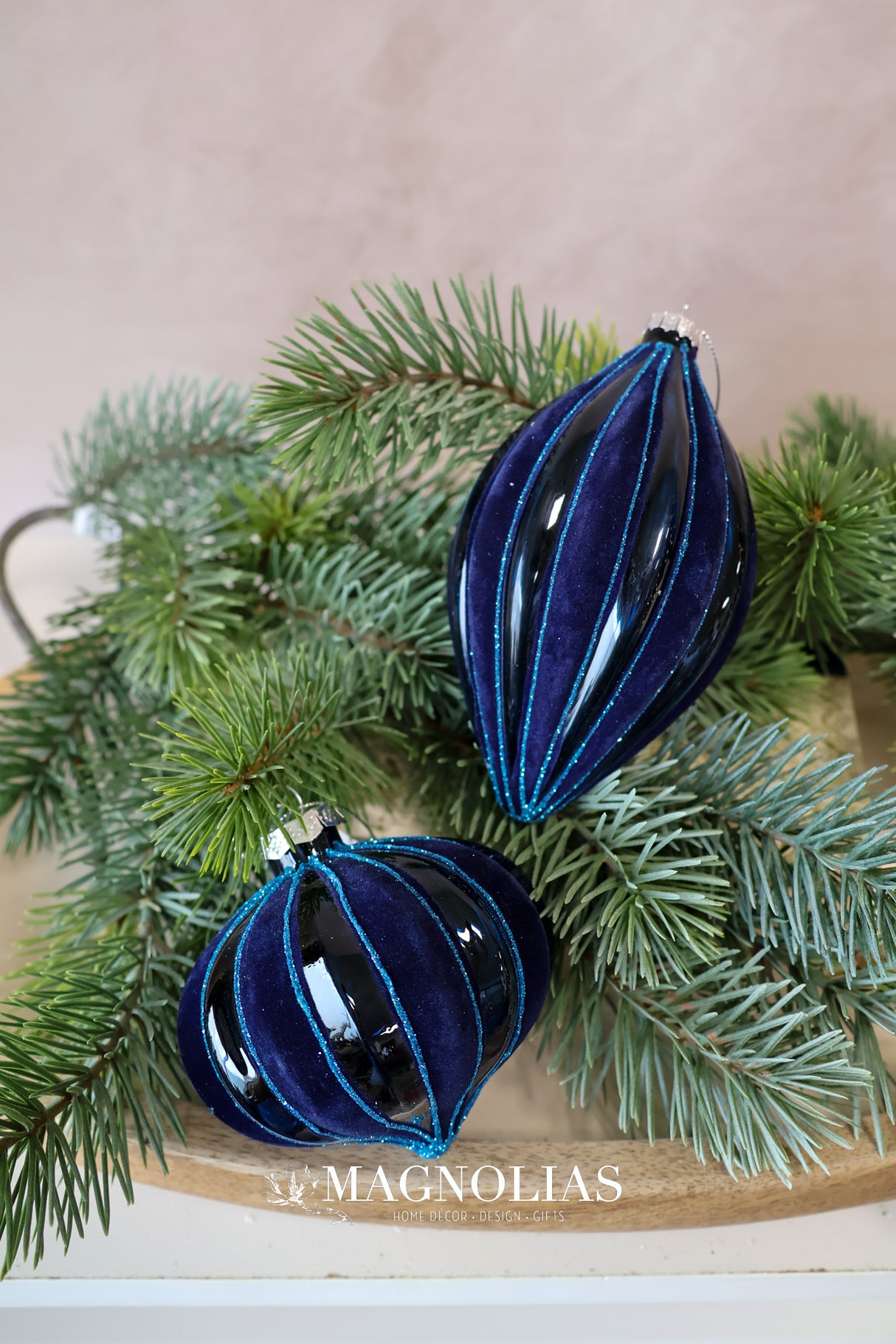 Velvet Sky Blue Glass Ornament - 3 Styles