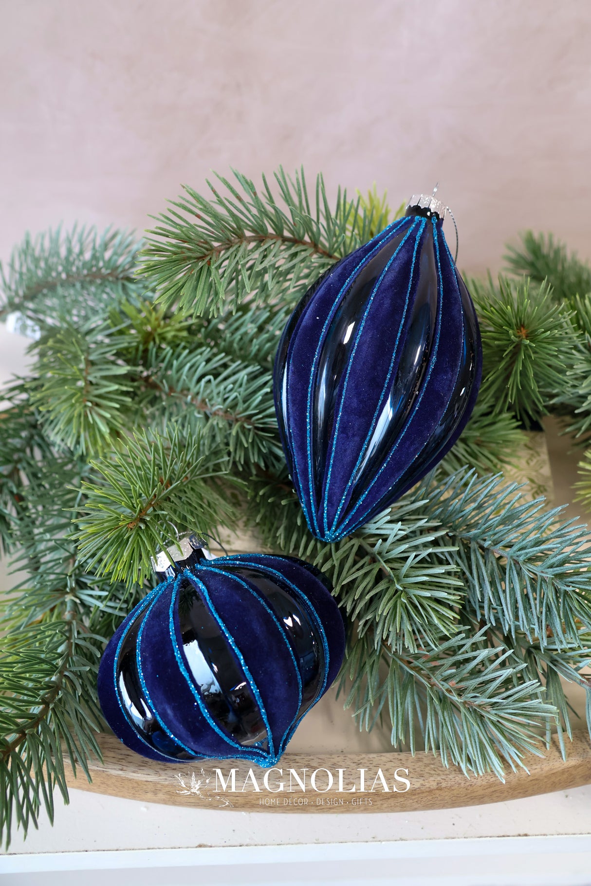 Velvet Sky Blue Glass Ornament - 3 Styles