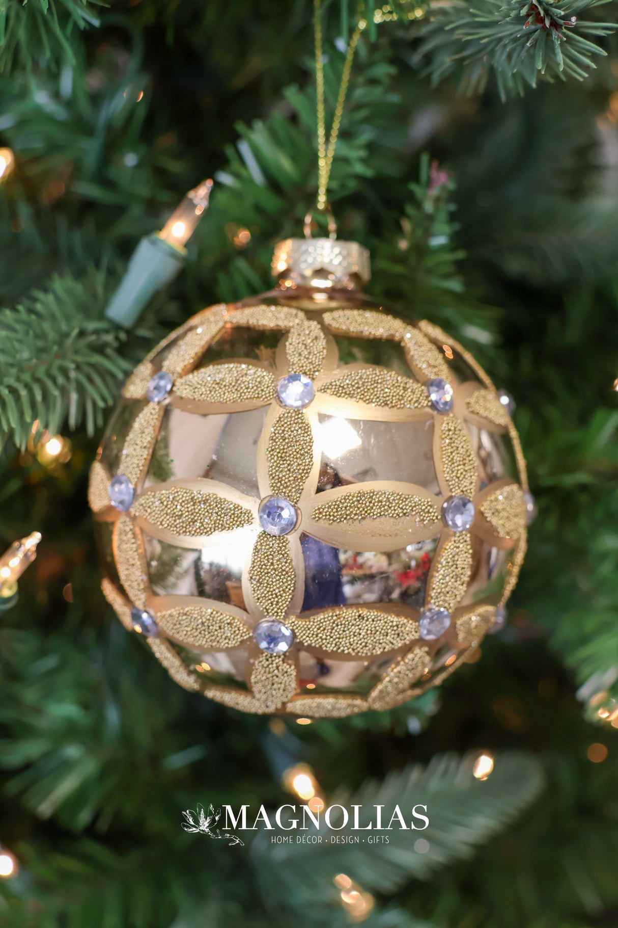 Champagne Lattice Glass Ornament - 3 Styles