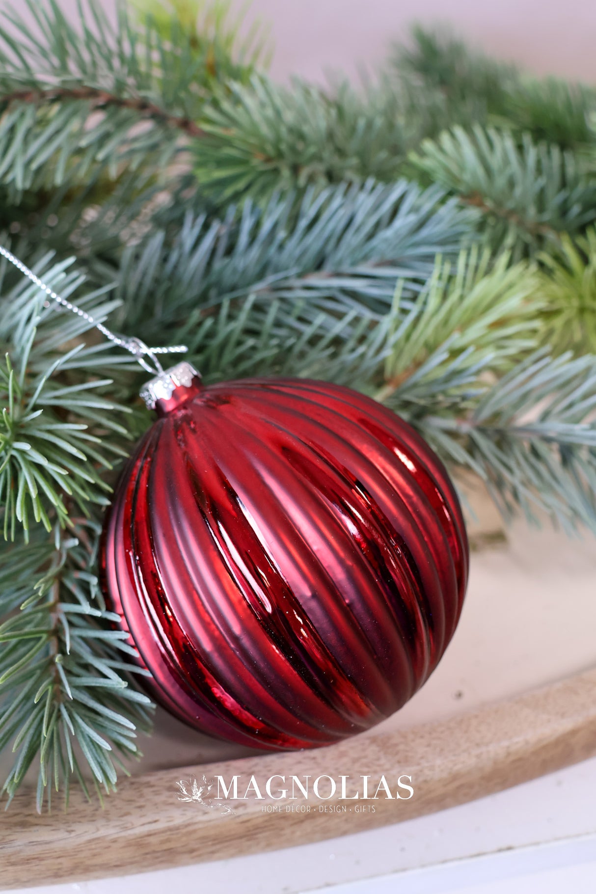 Burgundy Beauty Glass Ornament -2 Styles