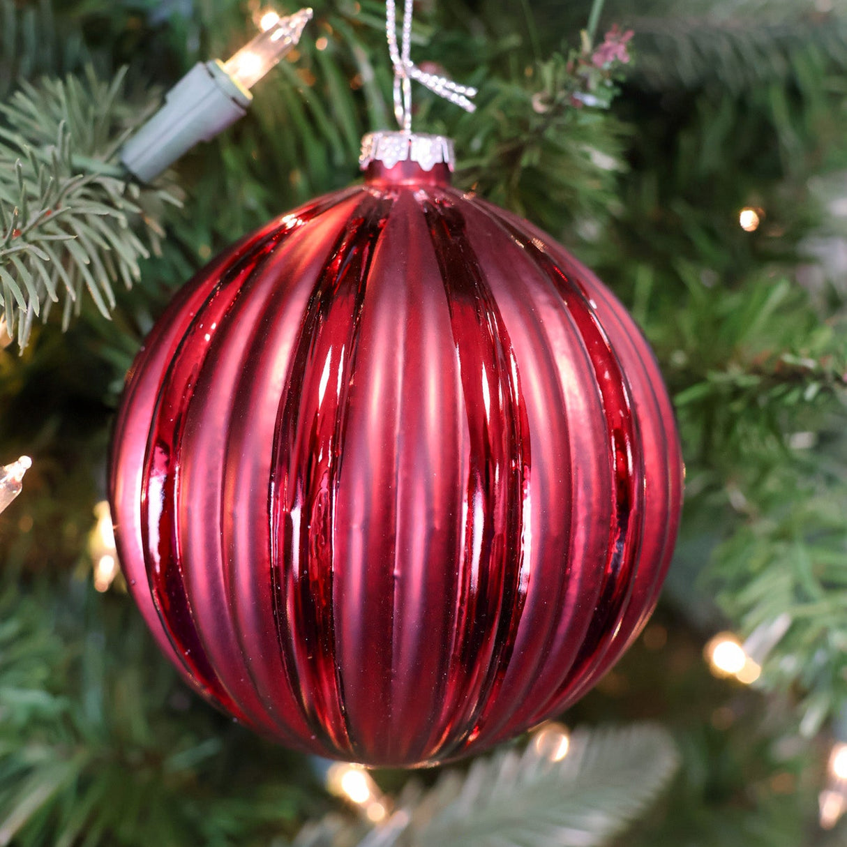 Burgundy Beauty Glass Ornament -2 Styles