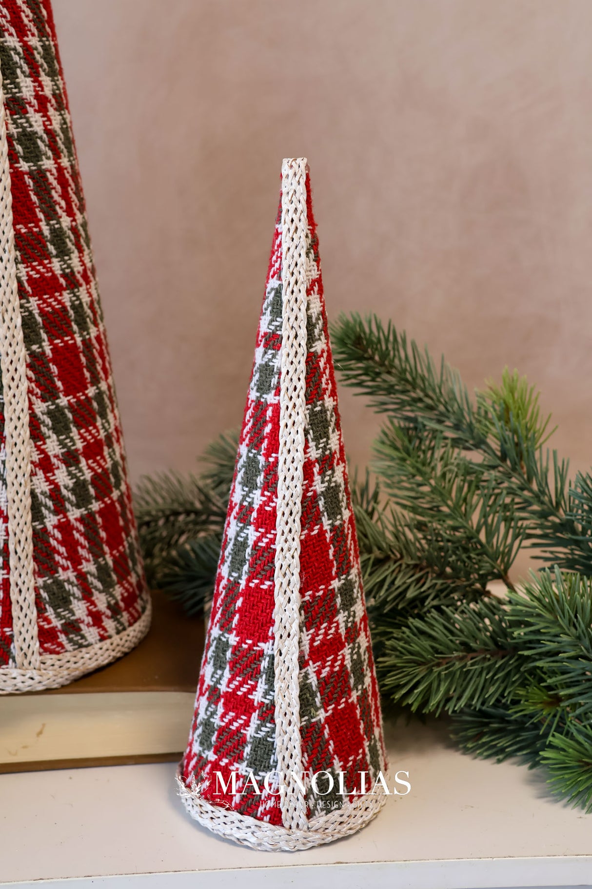Plaid Cone Tree Set of 3