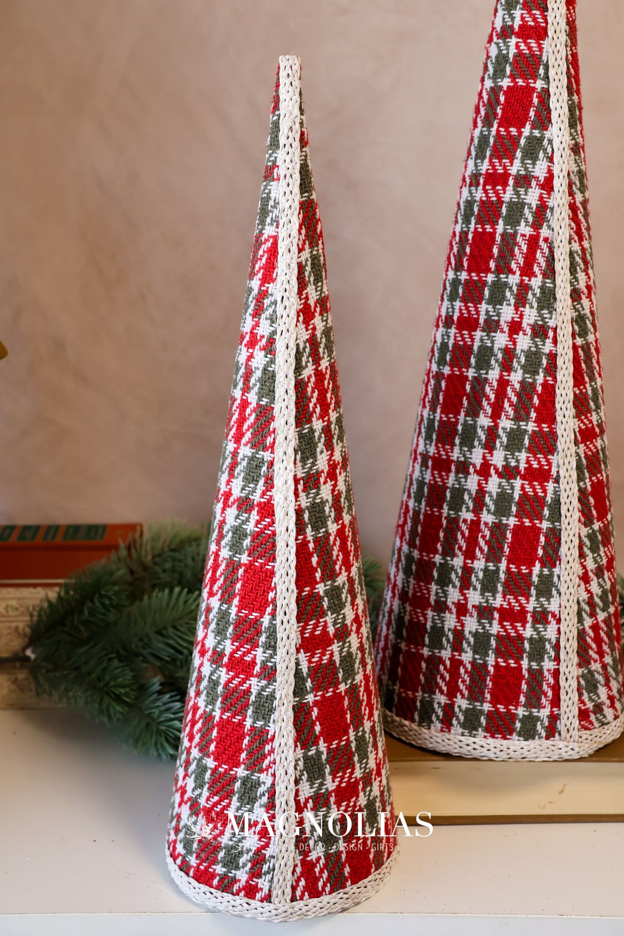 Plaid Cone Tree Set of 3