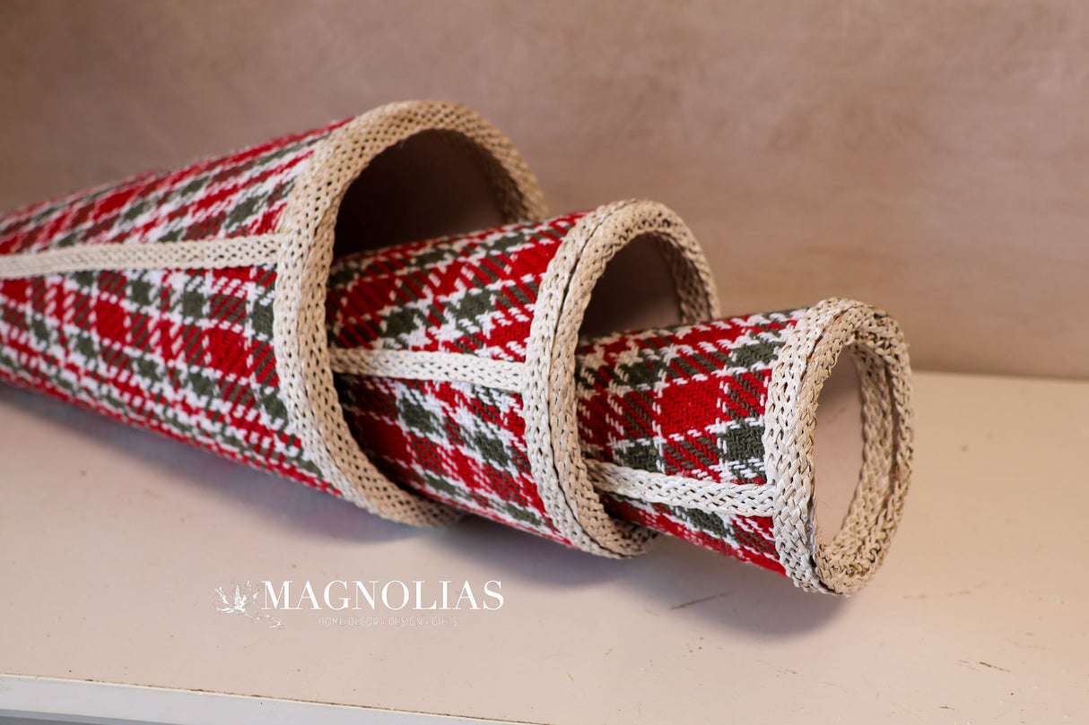 Plaid Cone Tree Set of 3