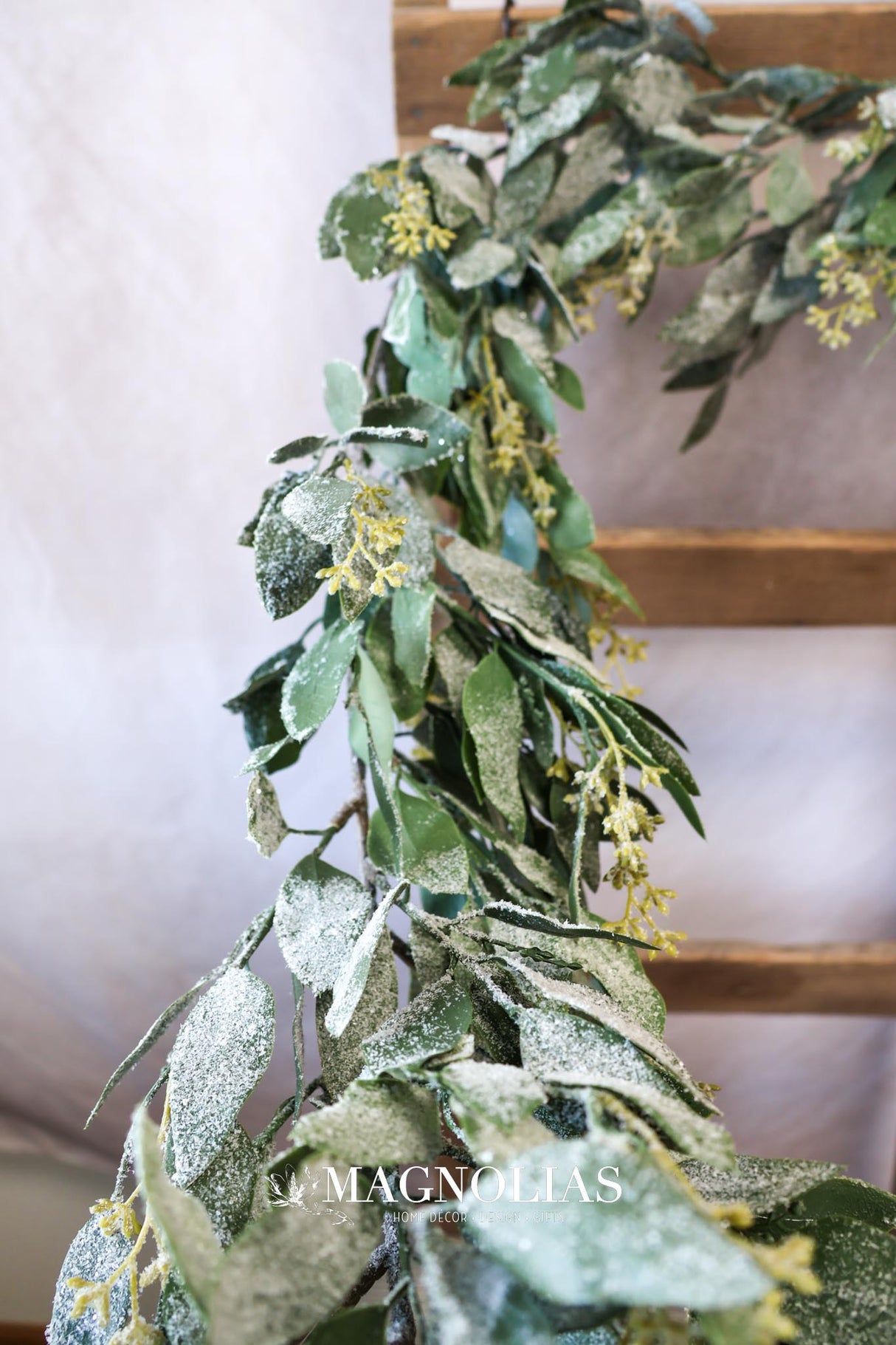 72" Snowed Eucalyptus Garland