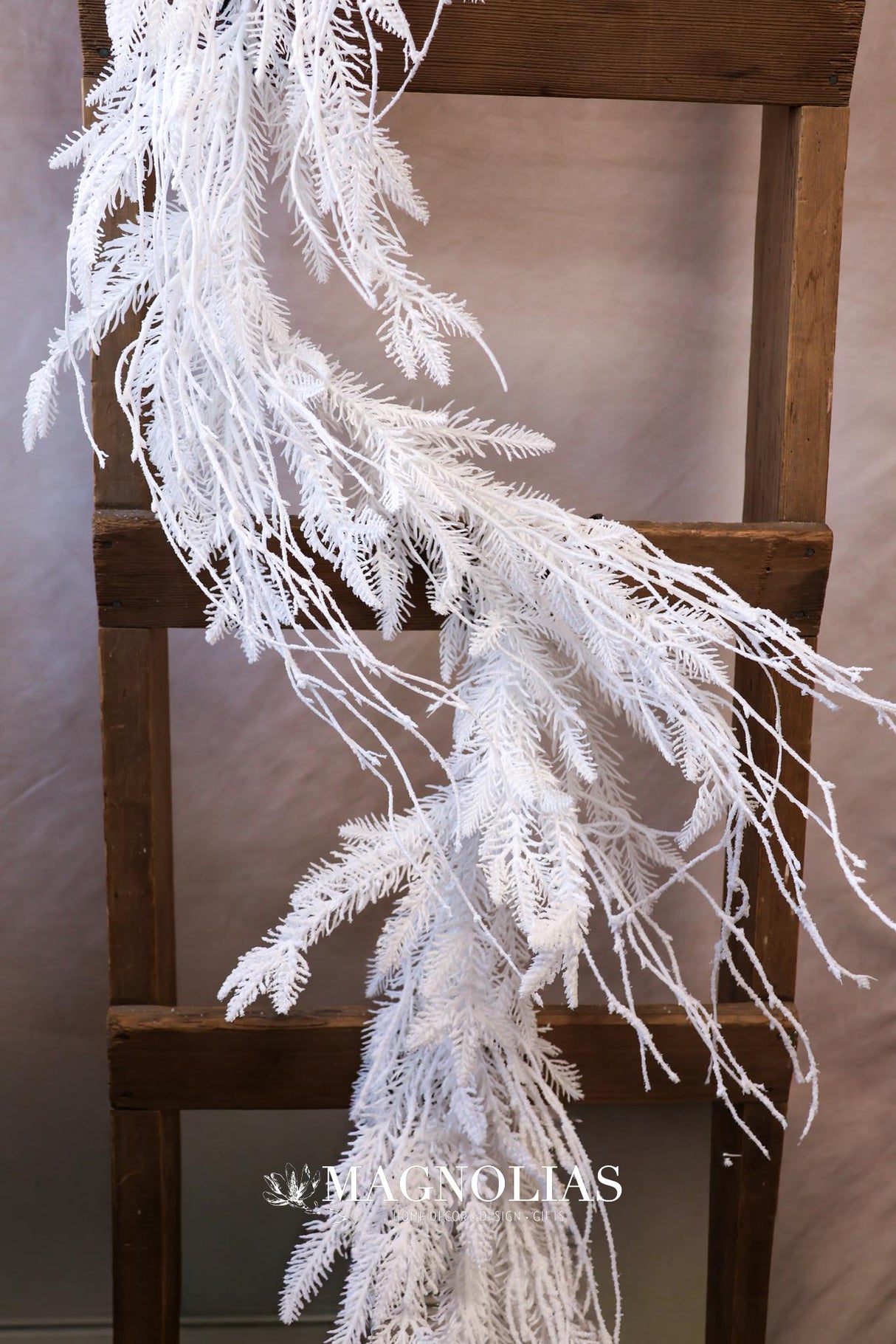 6' Snow Day Flocked Cedar Garland