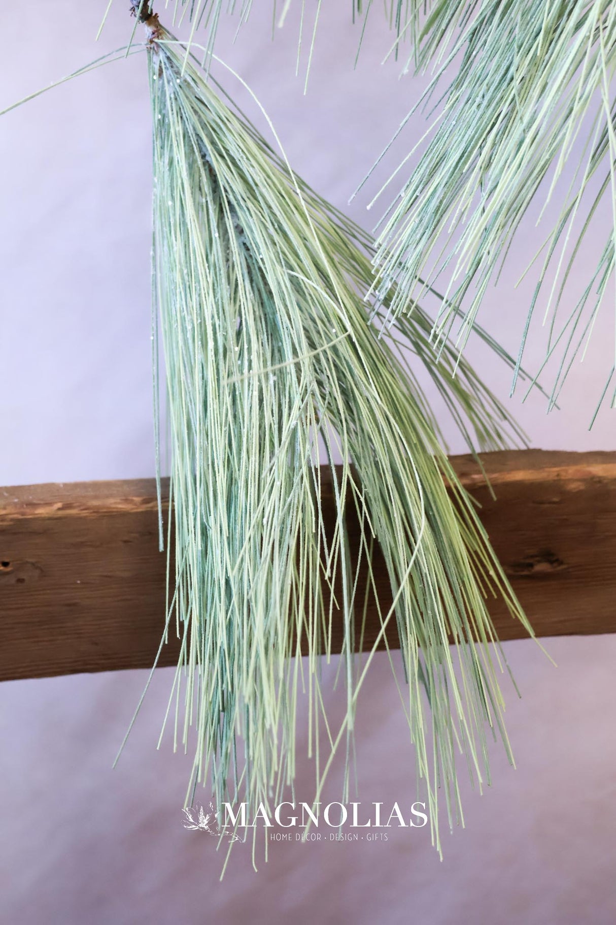 50" Frosted Long Needle Pine Drop Garland