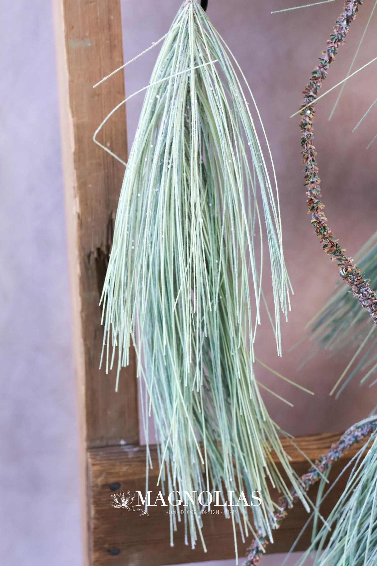 50" Frosted Long Needle Pine Drop Garland