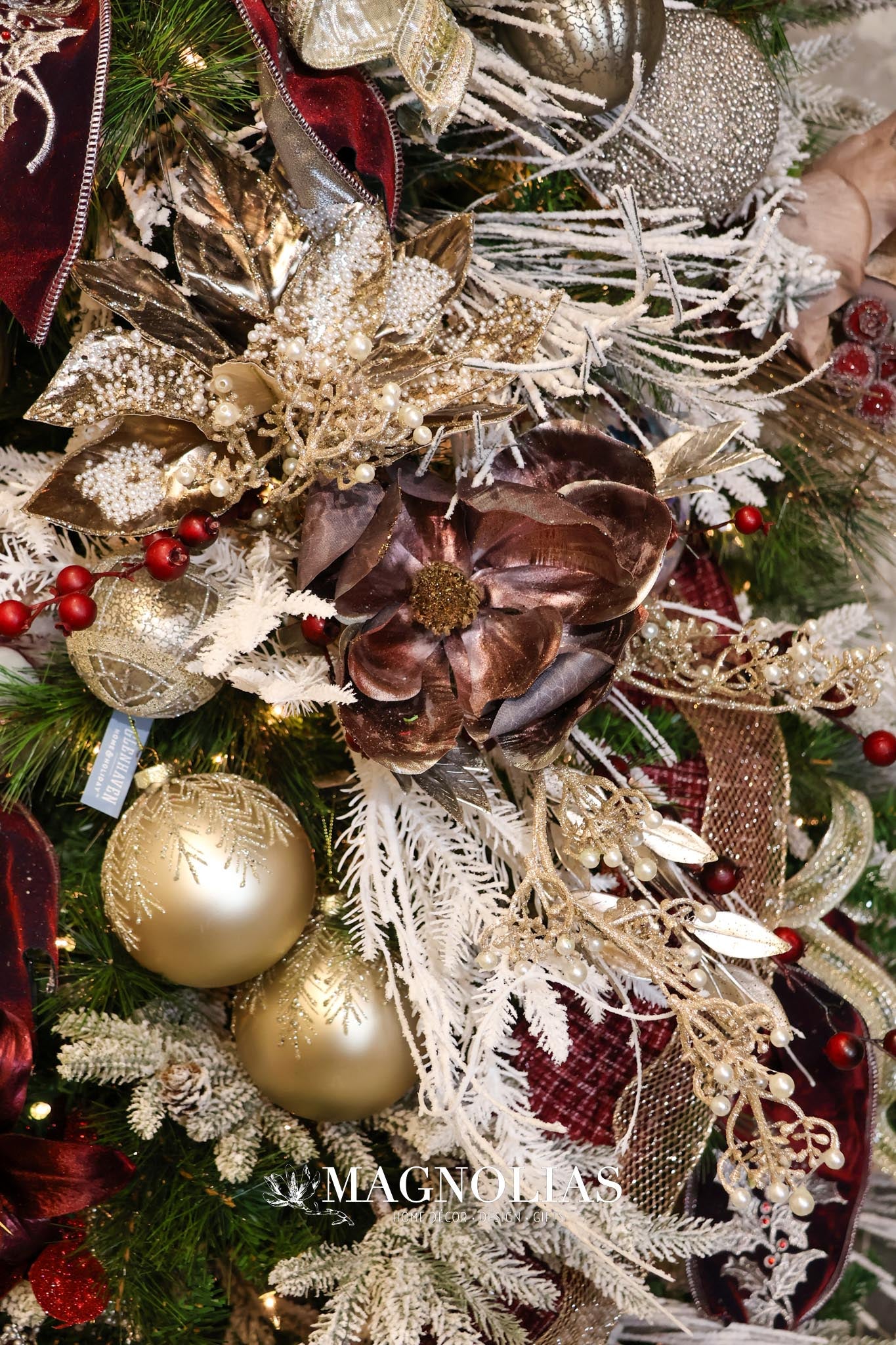 Mauve Holiday Magnolia Spray