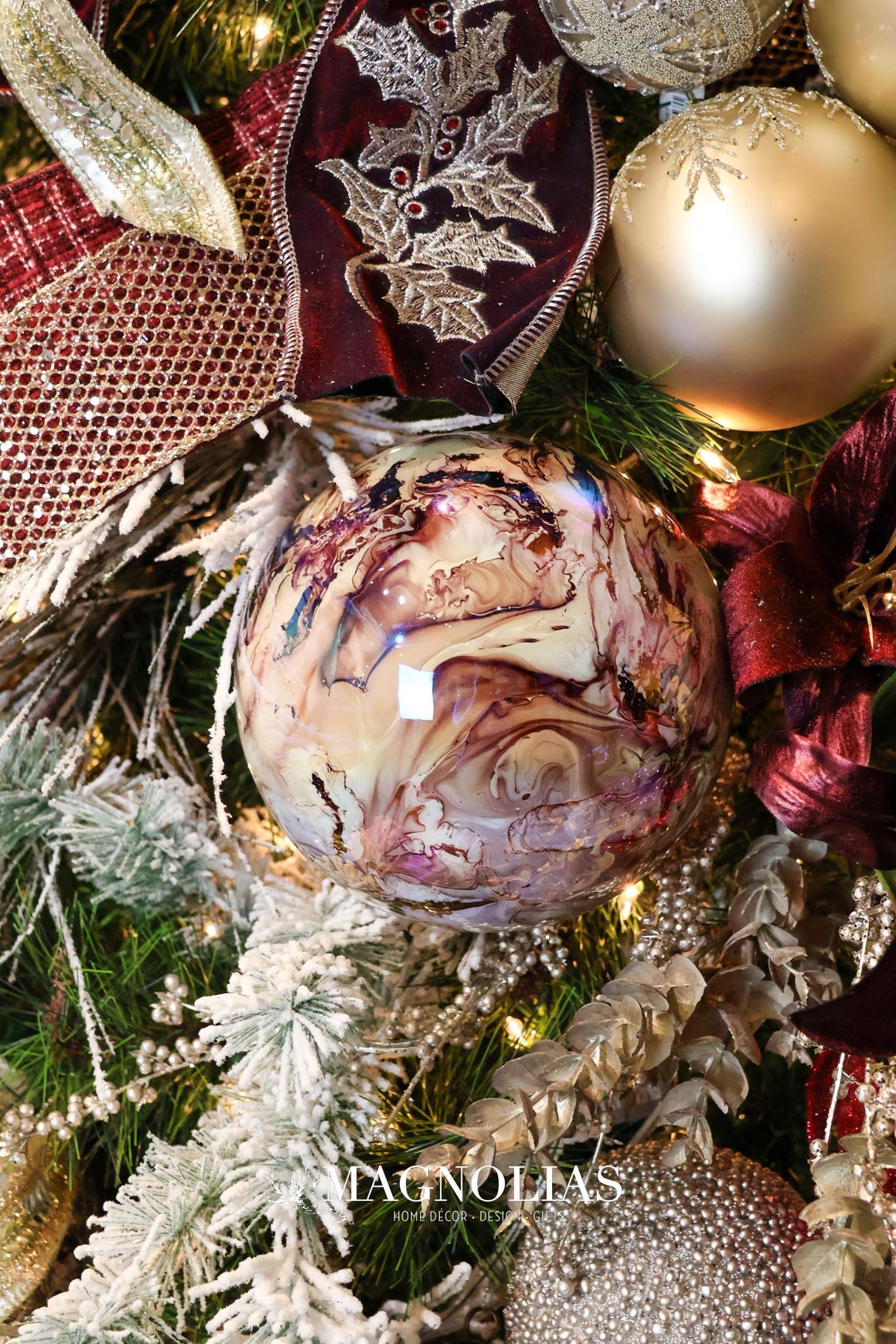 Purple Marbled Glass Ornament