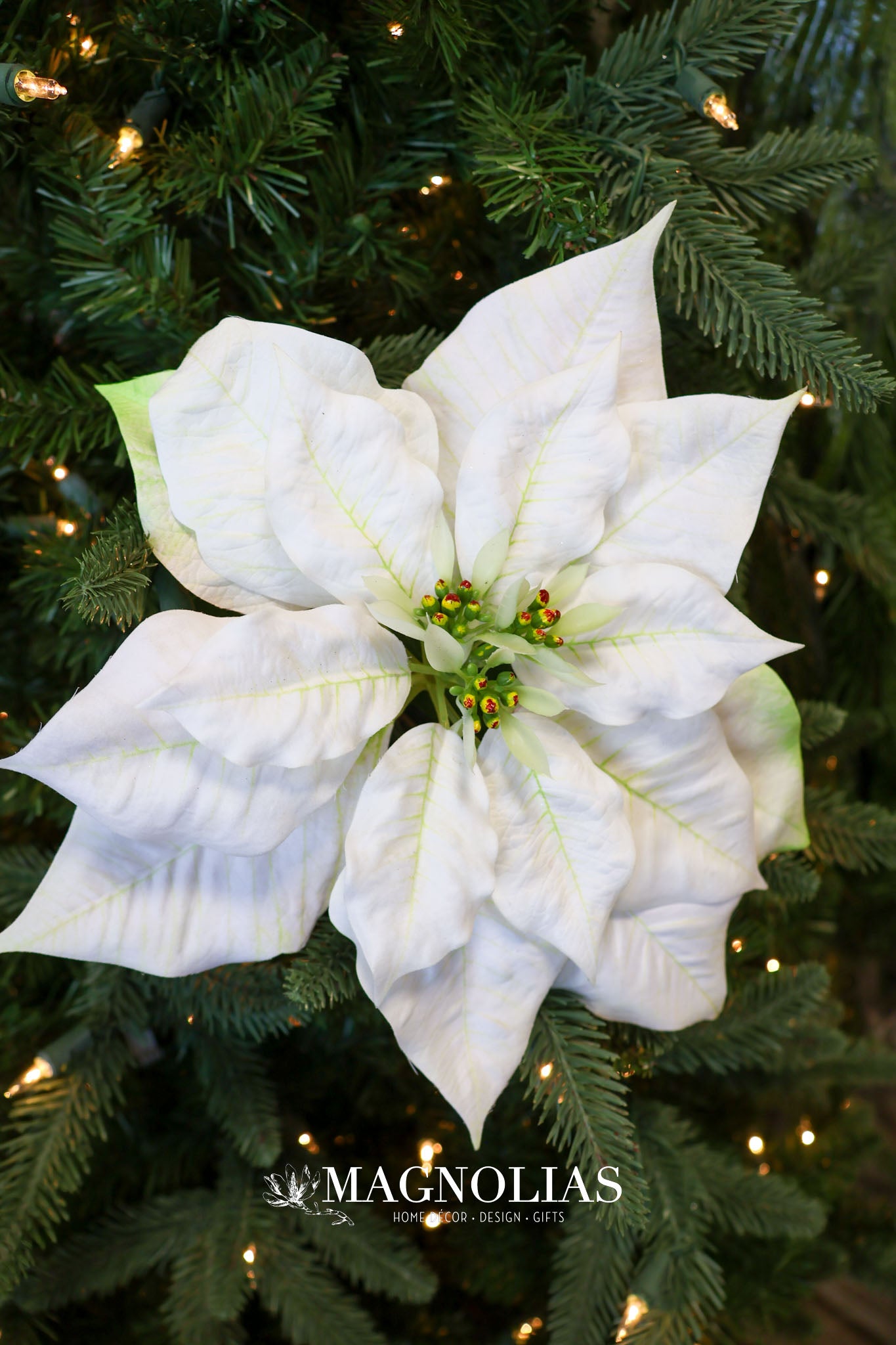 Winter White Poinsettia Spray