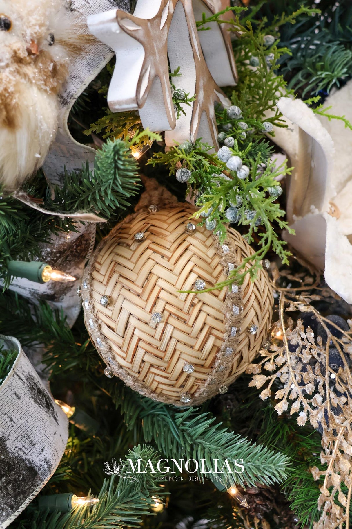 Jewelled Woven Reed Ornament