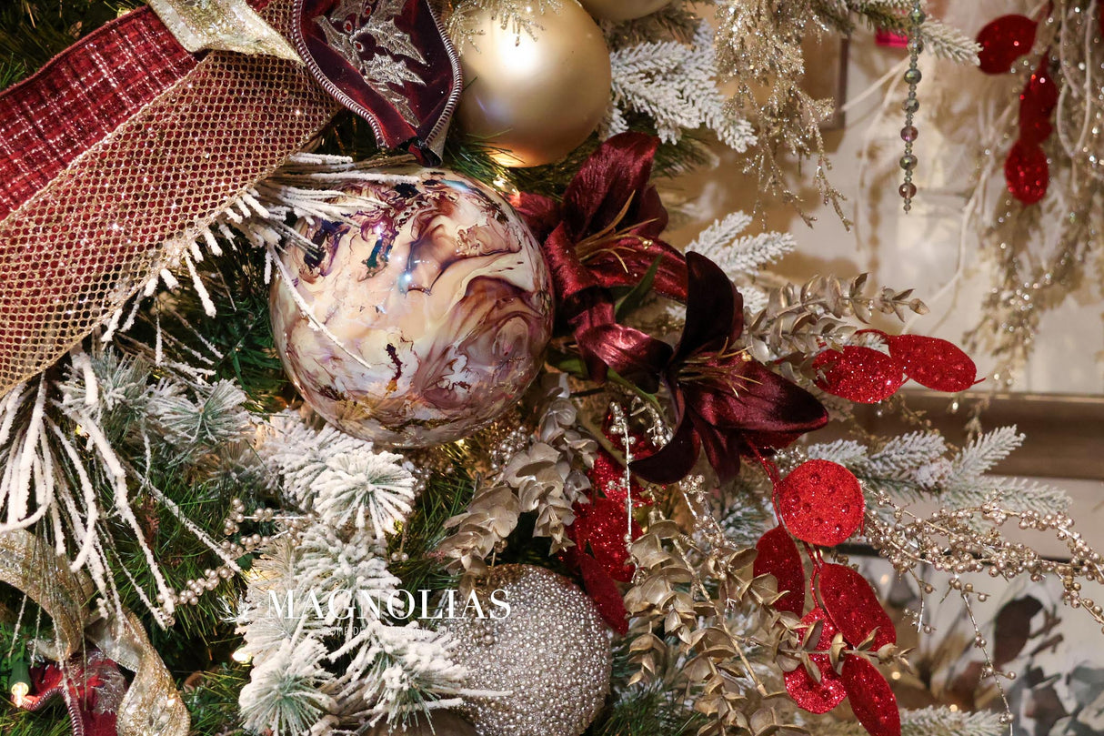 Purple Marbled Glass Ornament