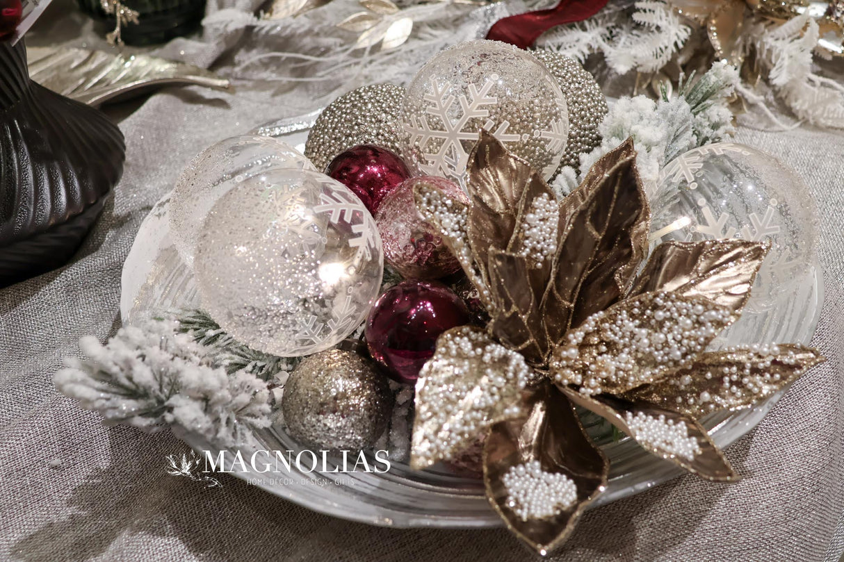 Snowflake Glass LED Ornament Garland