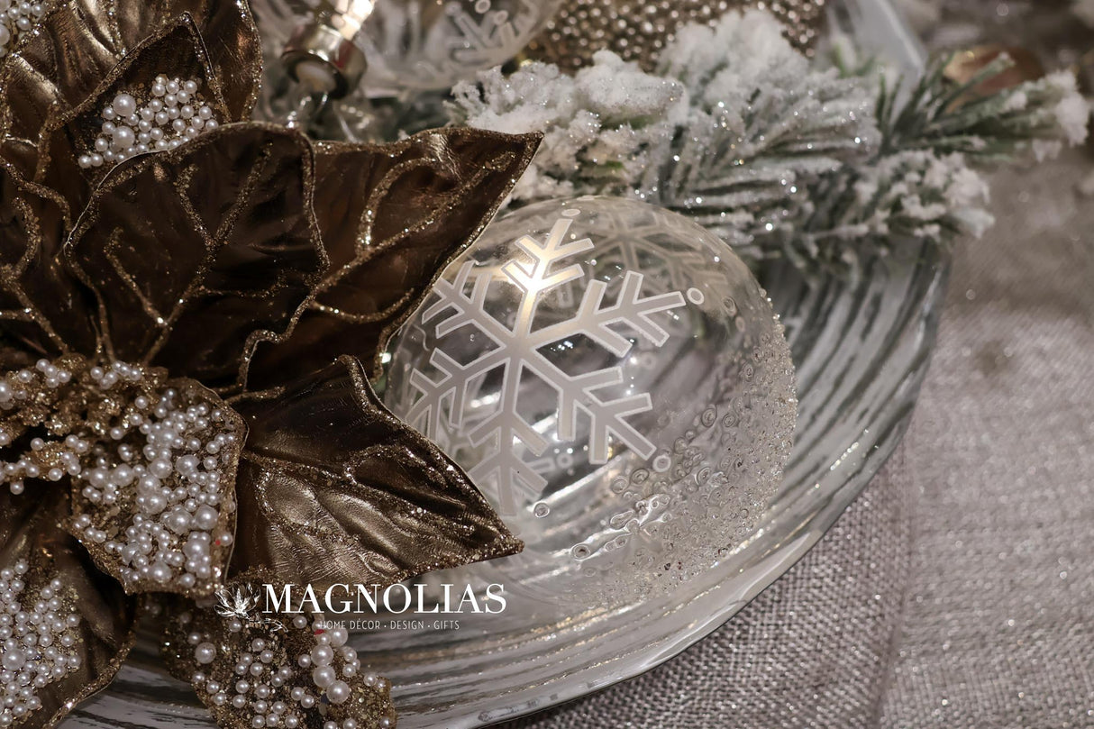 Snowflake Glass LED Ornament Garland