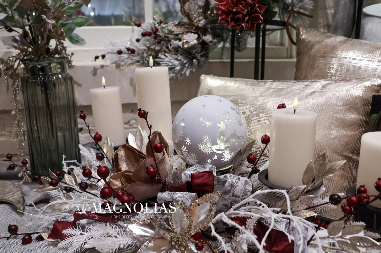 Reindeer Lighted Glass Orb