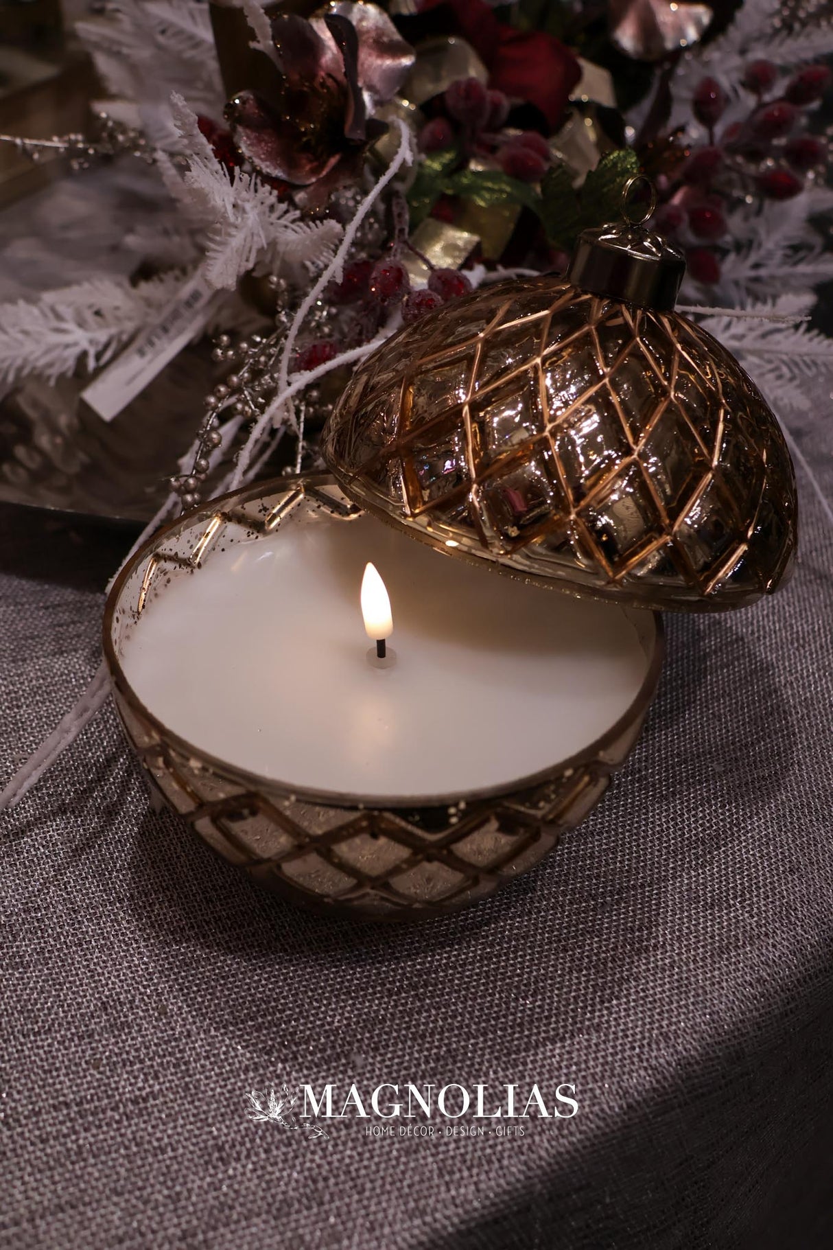 Champagne LED Ornament Candle