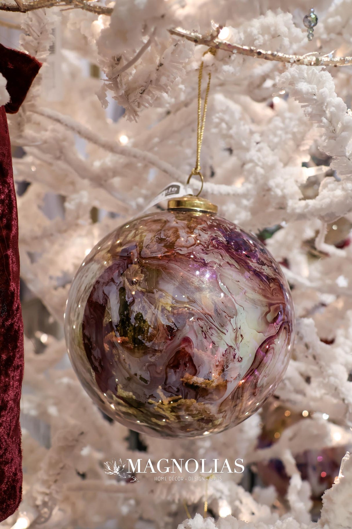 Purple Marbled Glass Ornament