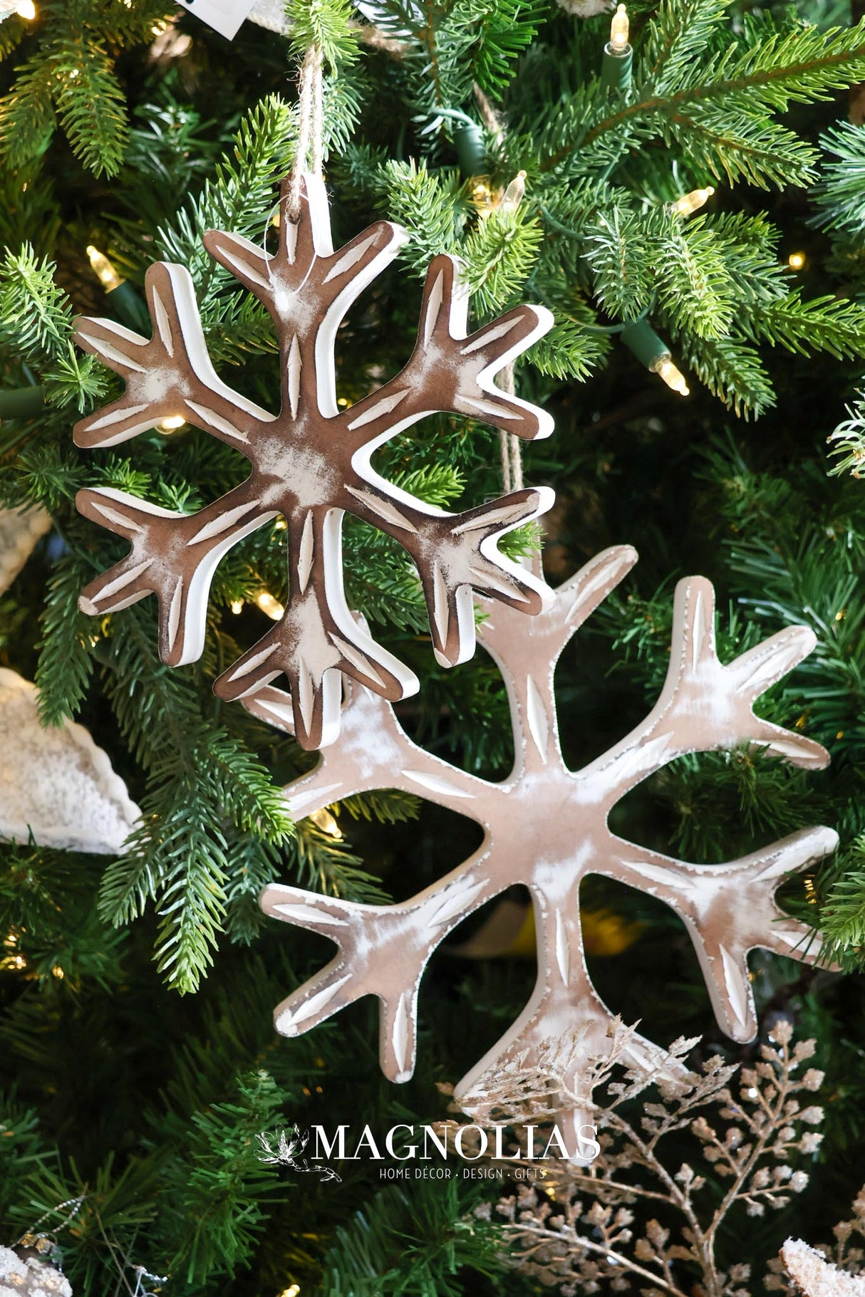 Magic Moment Wood Snowflake Set of 2
