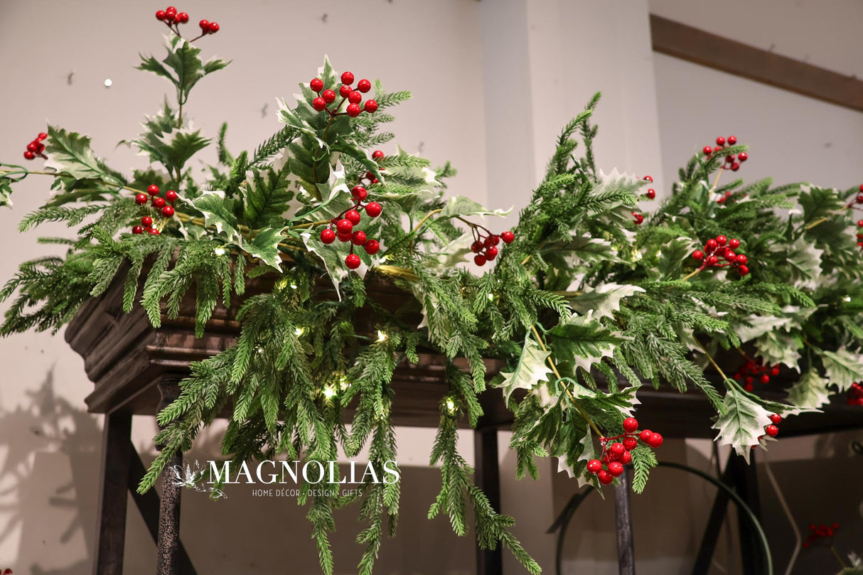 76” Green Oversized Norfolk Lighted Garland