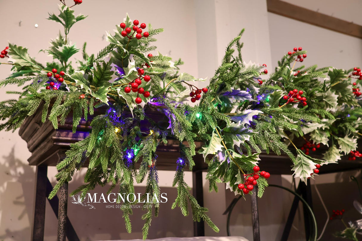 76” Green Oversized Norfolk Lighted Garland