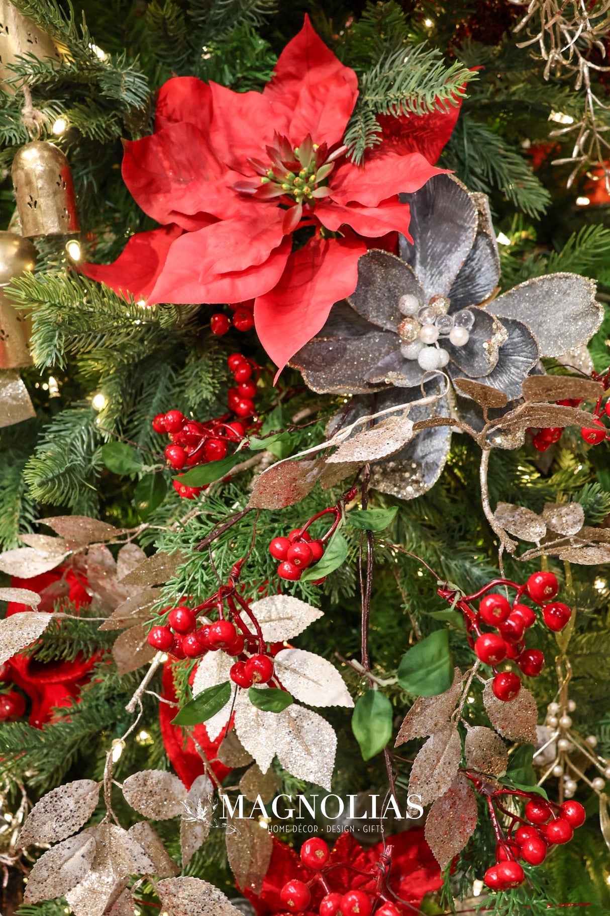 Holiday Classic Red Poinsettia Spray
