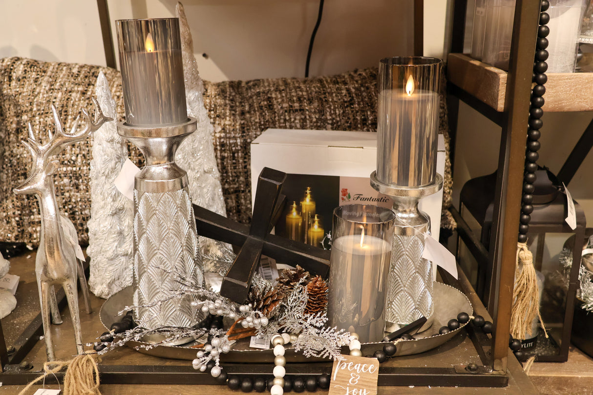 Smoke Moving LED Glass Candle Set