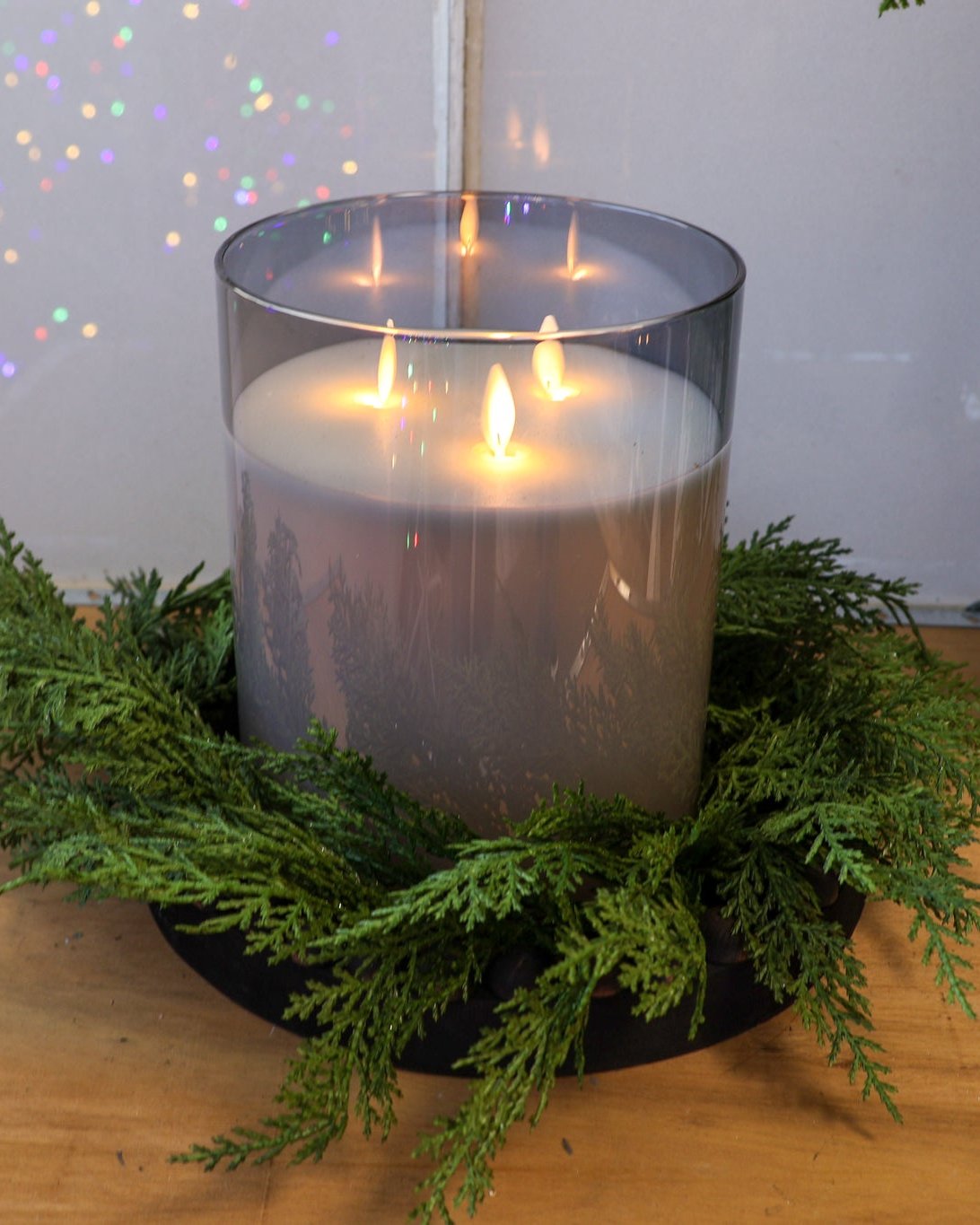 Real Touch Cedar Candle Ring