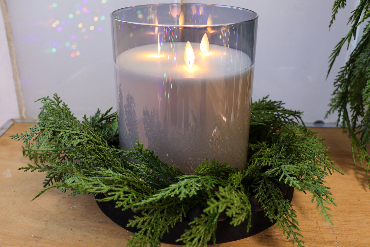 Real Touch Cedar Candle Ring