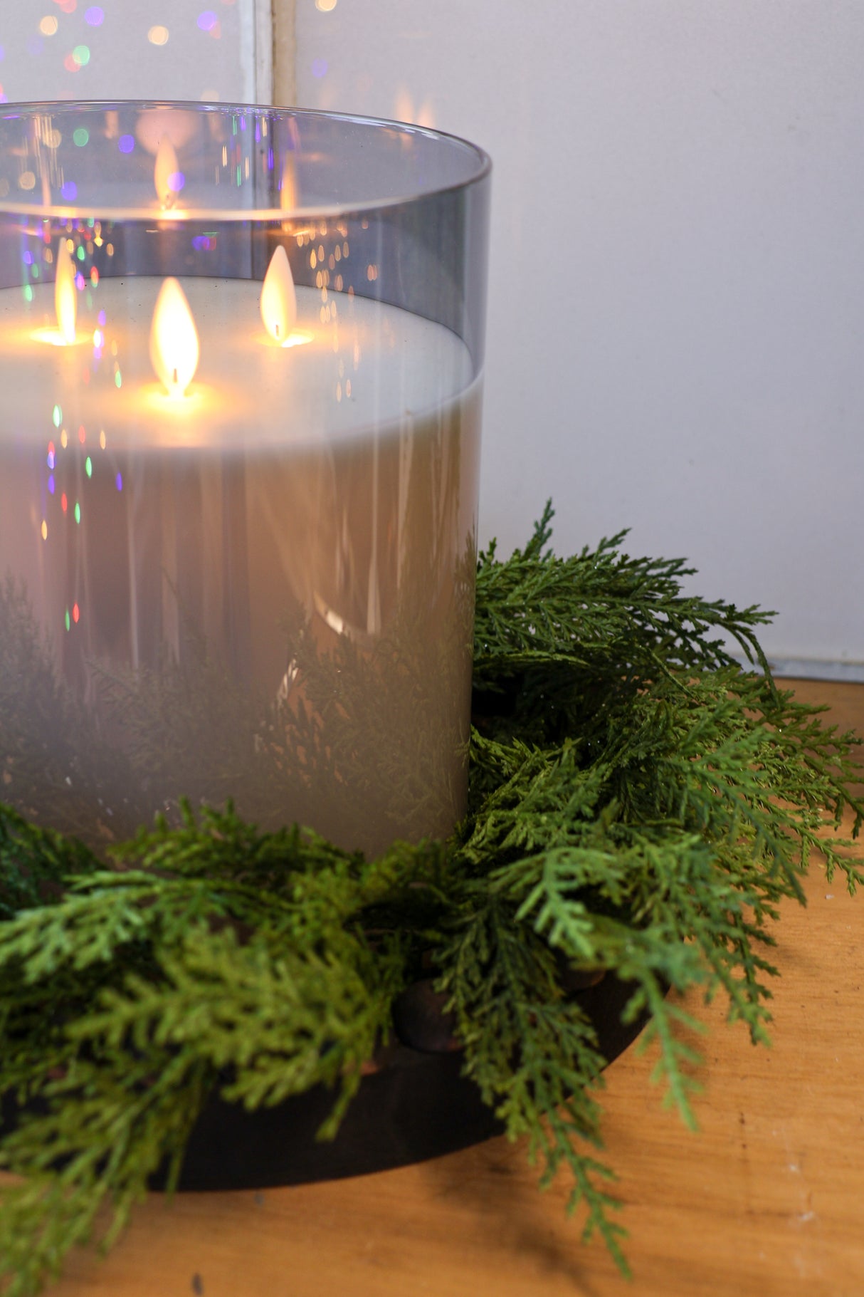 Real Touch Cedar Candle Ring