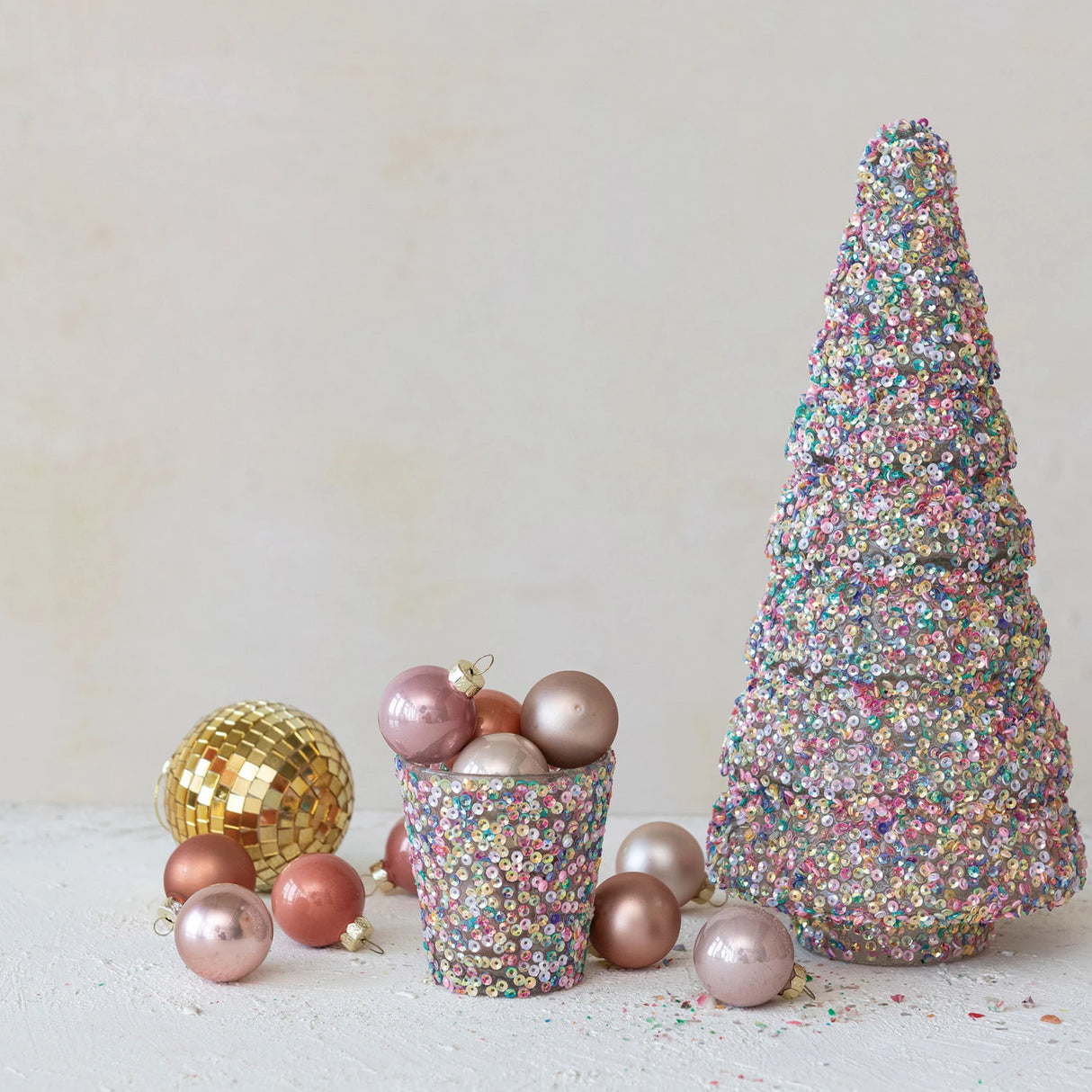 11.5" Sweet Tooth Sequins Glass Tree