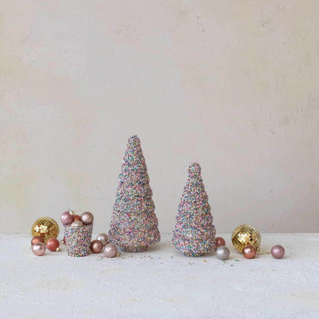 8.5" Sweet Tooth Sequins Glass Tree