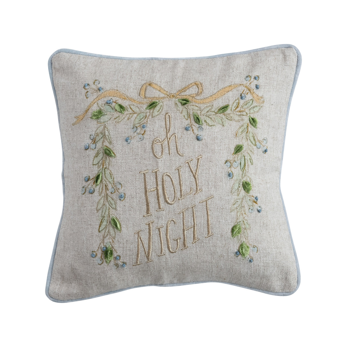 16" Square Cotton & Linen Printed Pillow with Velvet Back ©