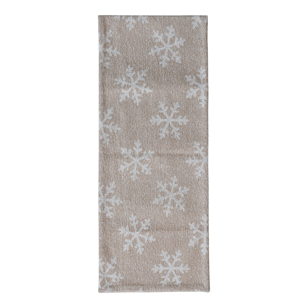 Woven Recycled Fabric Jacquard Table Runner with Snowflake Pattern