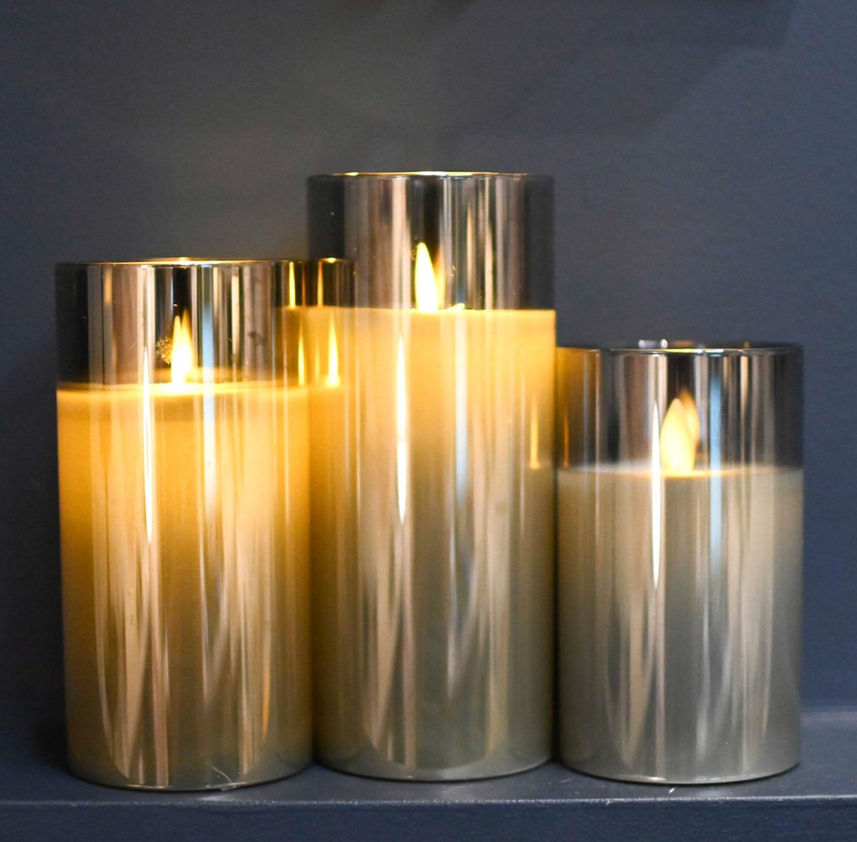 Smoke Moving LED Glass Candle Set