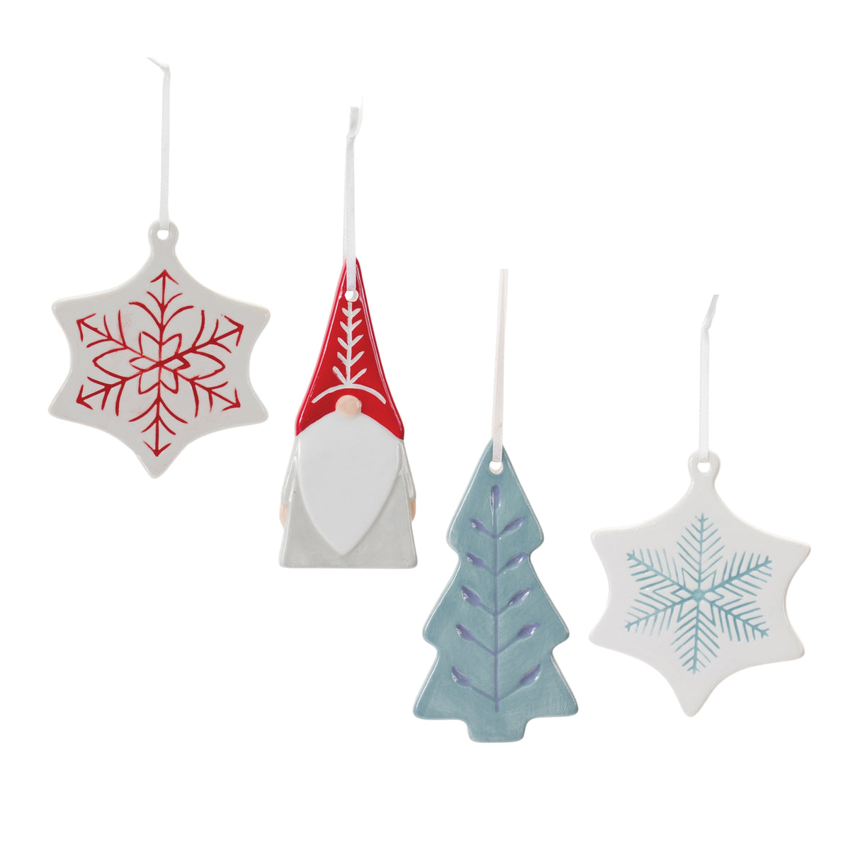 Assorted Ceramic Ornaments- 4 Styles