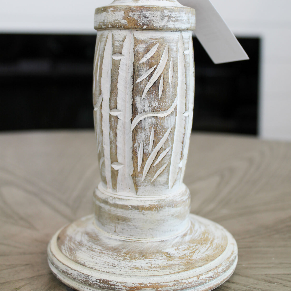 Shirley Wood Bead Candleholder- 2 Sizes