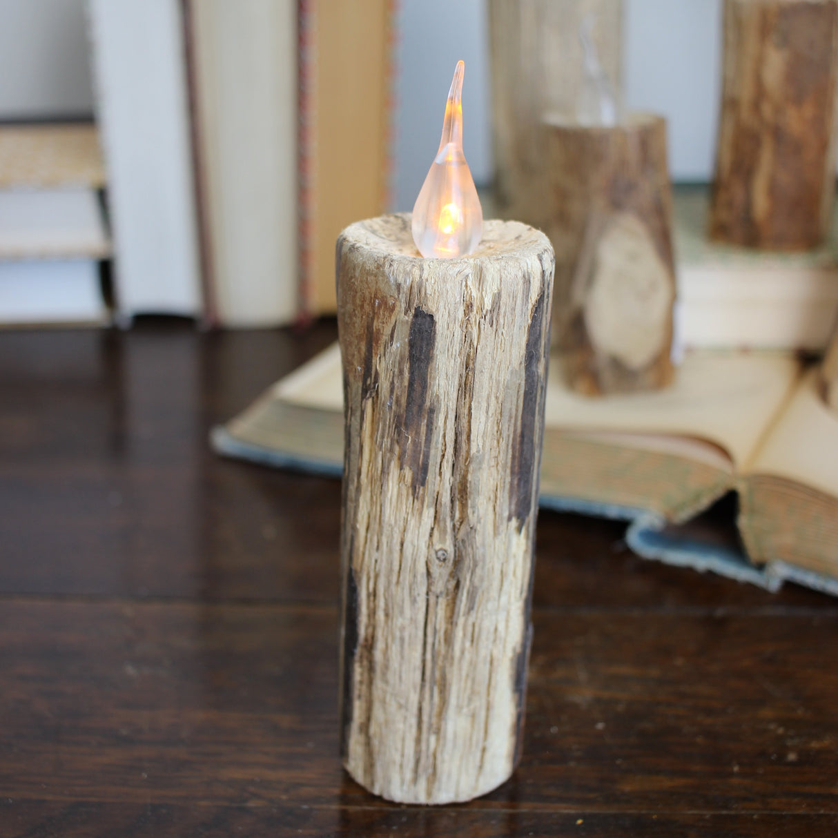 Large Wooden Faux Candle
