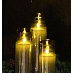 Smoke Moving LED Glass Candle Set