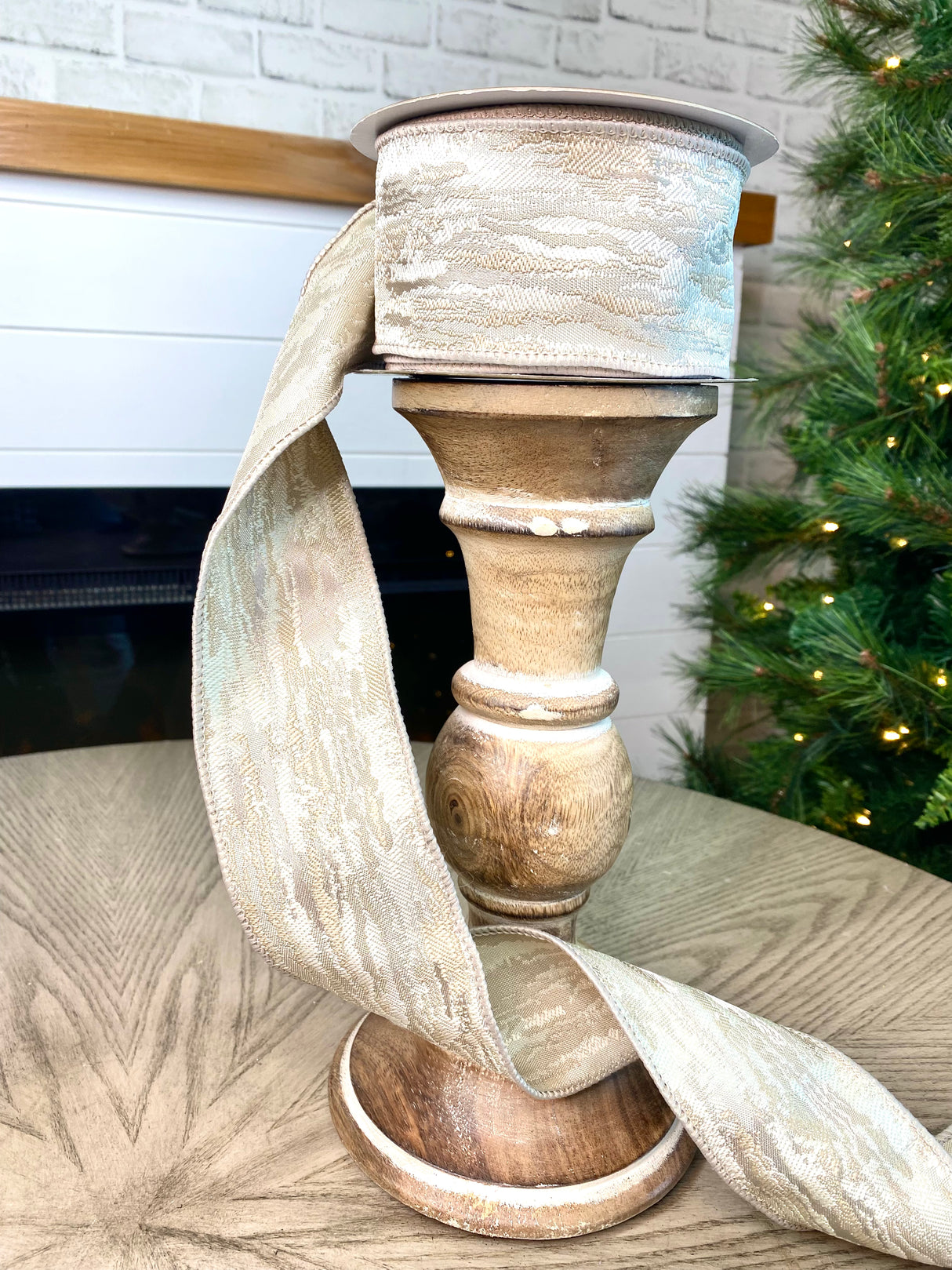 2.5" Marbleized Taupe Ribbon Bolt