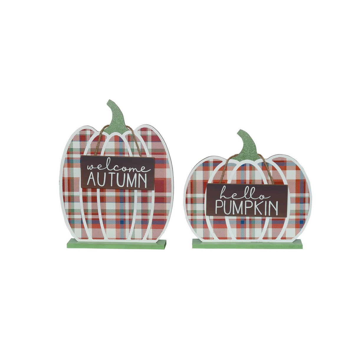 Plaid Pumpkin Sitter - 2 Sizes