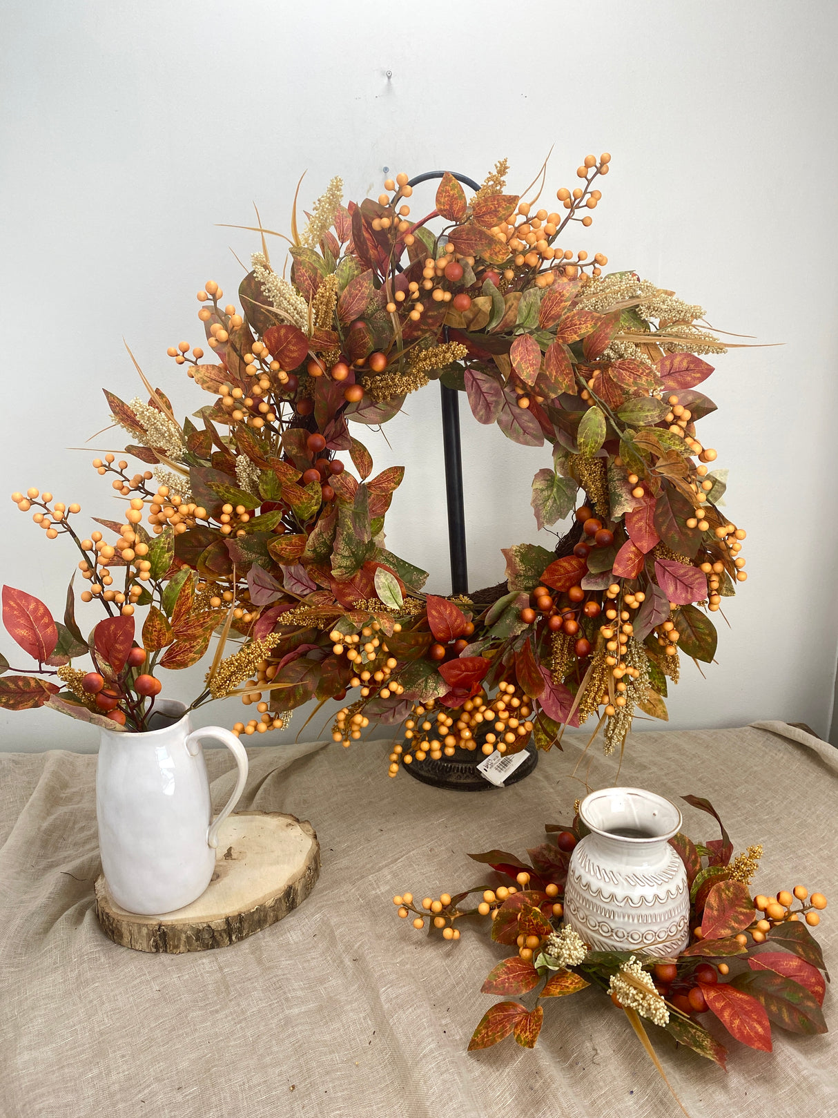 30" Berry Wheat Wreath