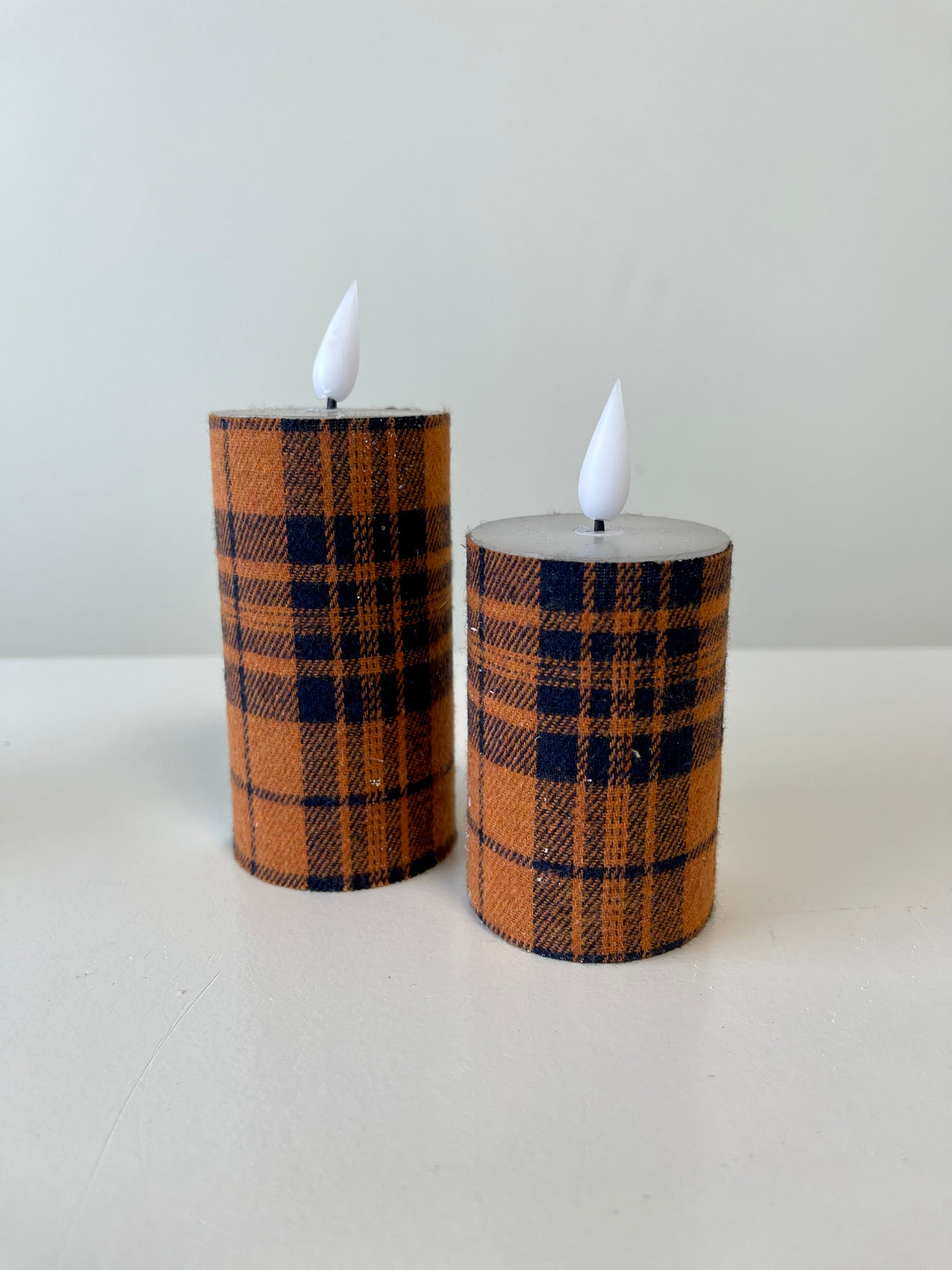 5" Fall Plaid LED Votive Candle