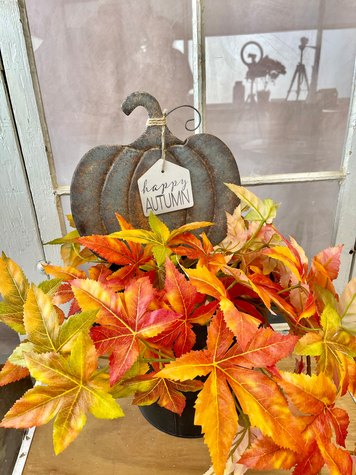 Metal Rustic Pumpkin Yard Stake -2 Styles