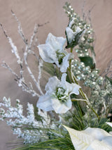 37" Snowy Poinsettia Vase