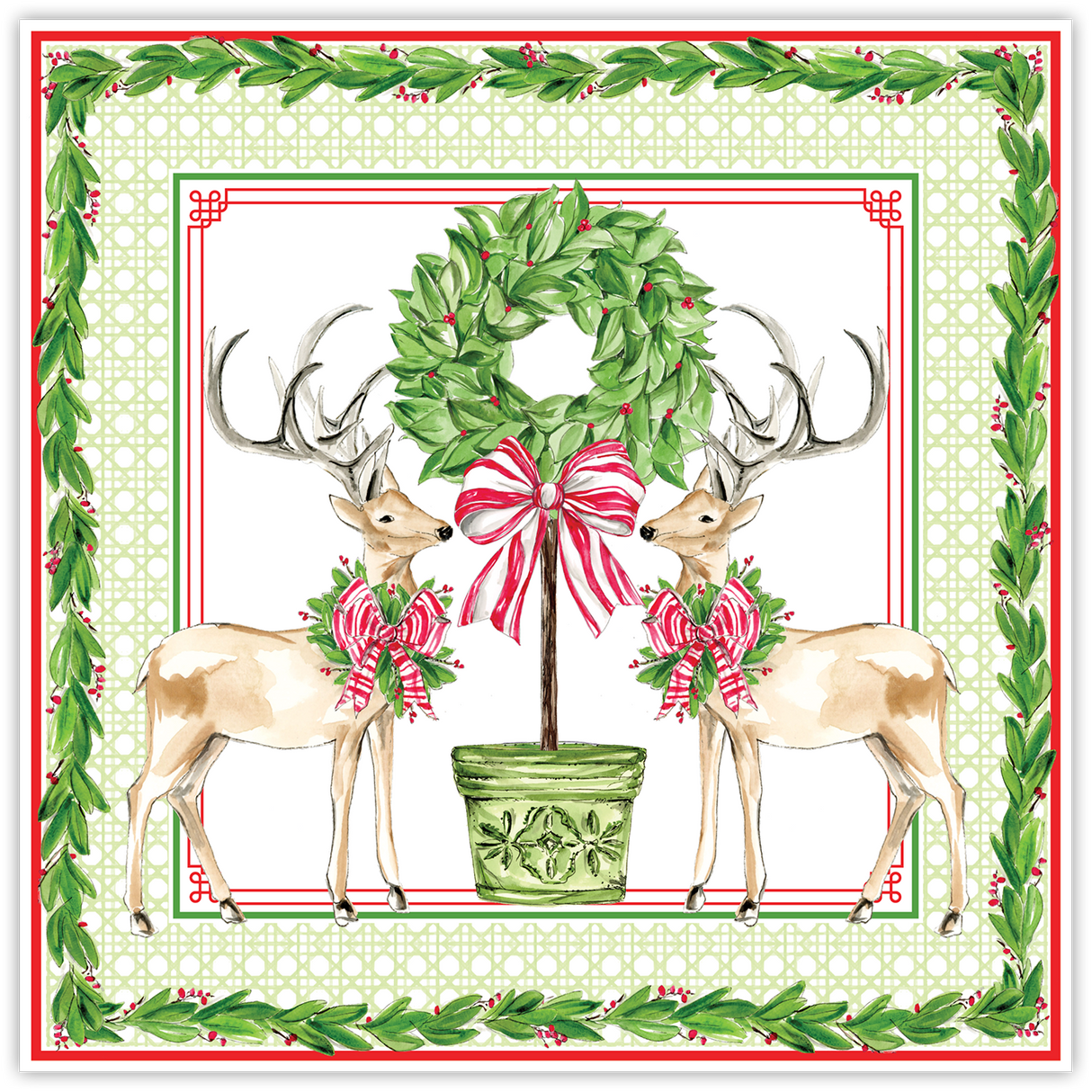 Christmas Deer Square Paper Placemats