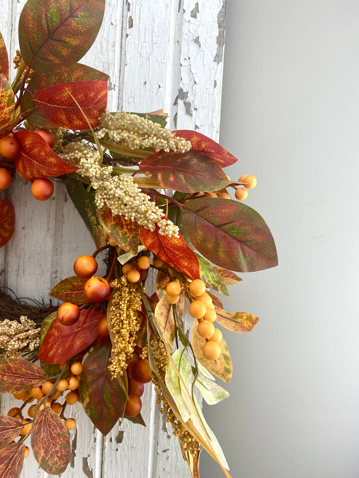 18" Berry Wheat Candle Ring