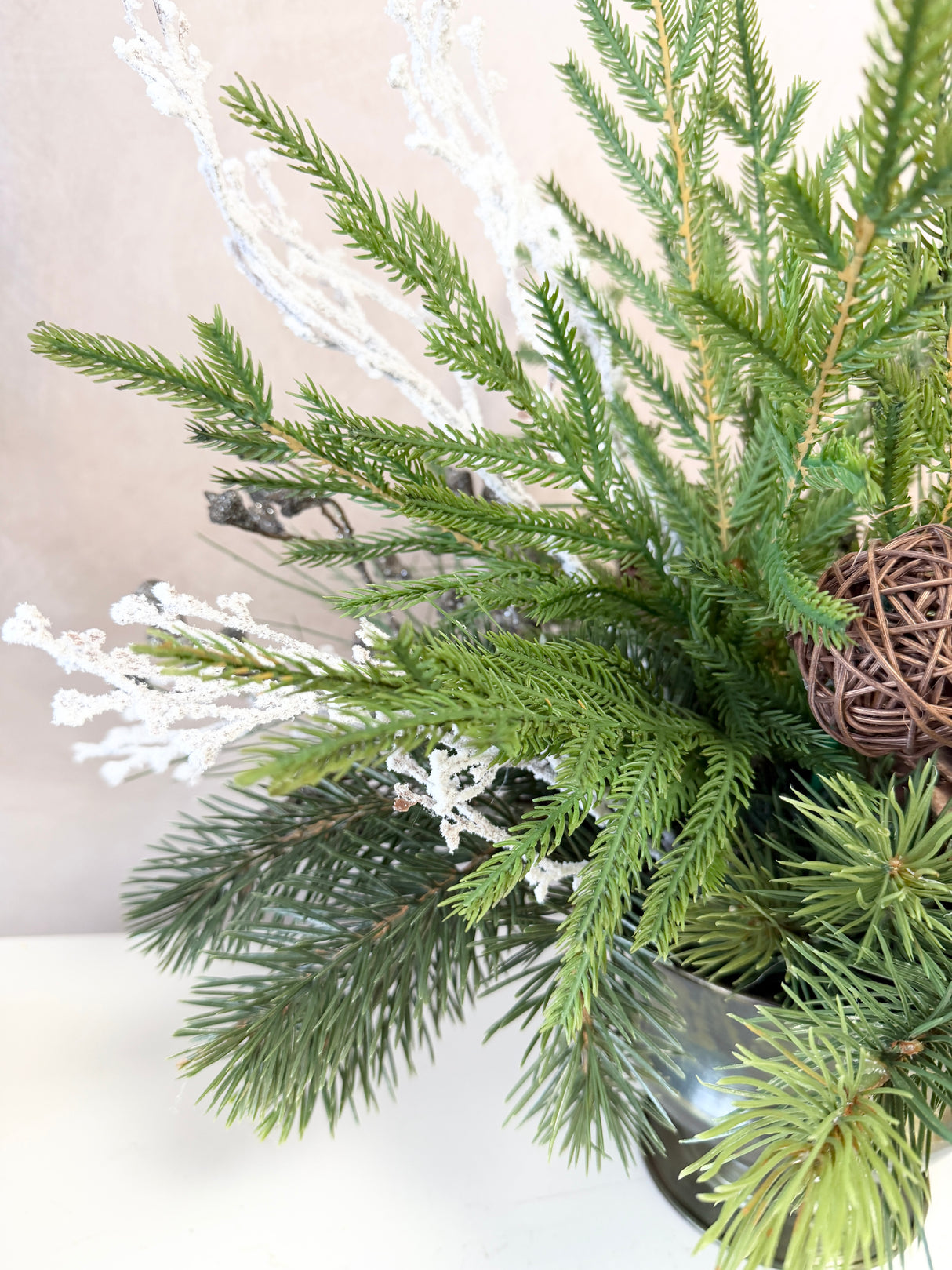 20" Winter Pinescape Centerpiece