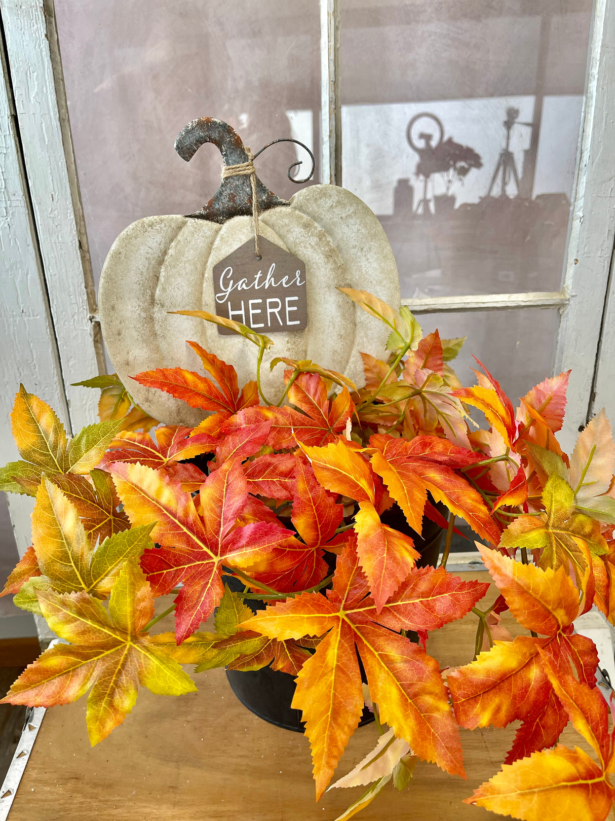 Metal Rustic Pumpkin Yard Stake -2 Styles